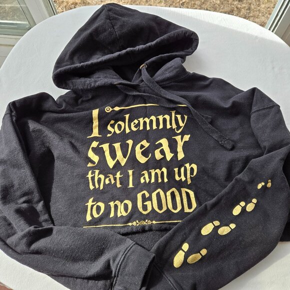Harry Potter Tops - Harry Potter "I solemnly swear that I am up to no good" crop hoodie size Large